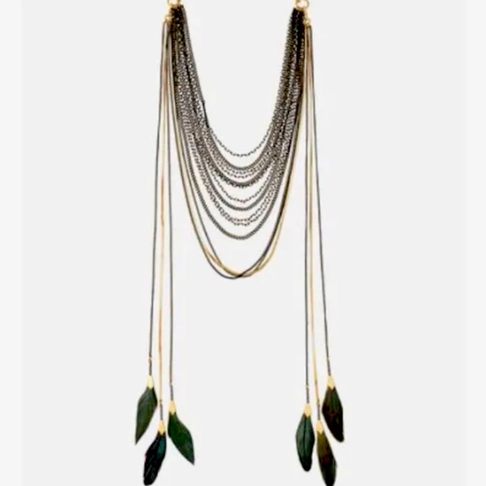 Stella and Dot Layered Feather Necklace